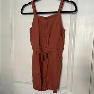 Rust Orange Button-Down Romper